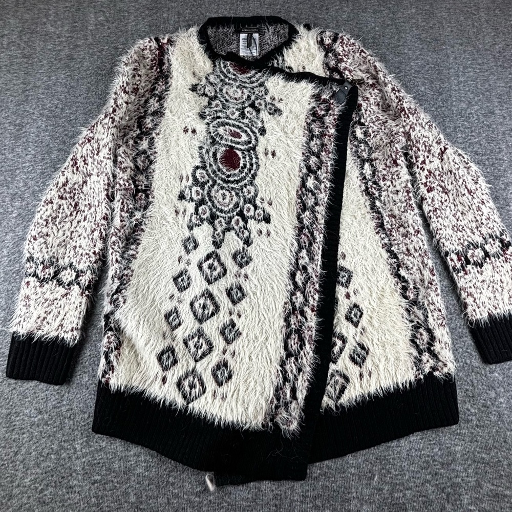 BCBGMaxAzria Black and Cream Patterned Cardigan - Picture 1 of 6